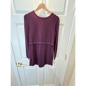 J Jill Women's Size Small Knit Tunic Eggplant Purple Wool Blend Sweater